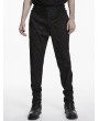 Punk Rave Black Gothic Embroidered Skeleton Pattern Pants for Men