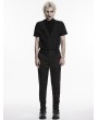 Punk Rave Black Gothic Embroidered Skeleton Pattern Pants for Men