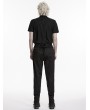 Punk Rave Black Gothic Embroidered Skeleton Pattern Pants for Men