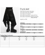 Punk Rave Black Gothic Punk Irregular Stud Belted Skirt for Men