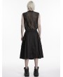 Punk Rave Black Gothic Cyberpunk Drape Pleated Skirt for Men