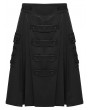 Punk Rave Black Gothic Cyberpunk Drape Pleated Skirt for Men