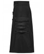Punk Rave Black Gothic Cyberpunk Drape Pleated Skirt for Men