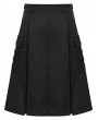 Punk Rave Black Gothic Cyberpunk Drape Pleated Skirt for Men