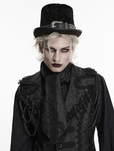 Punk Rave Black Gorgous Vintage Gothic Jacquard Tie for Men