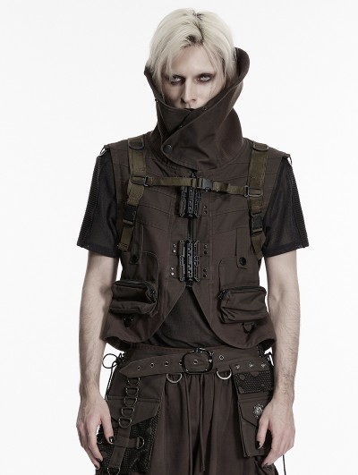Punk Rave Coffee Gothic Skull Studs Punk Chain Backpack