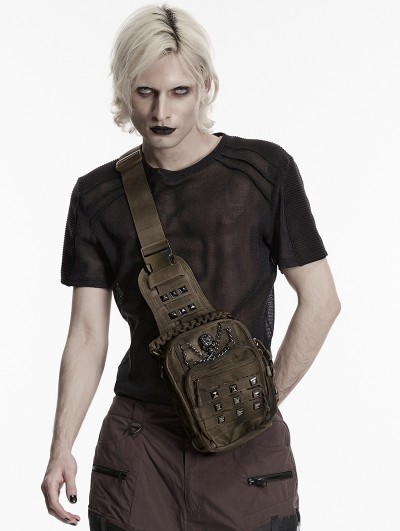 Punk Rave Coffee Gothic Punk Skull Studded Backpack