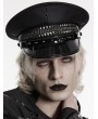 Punk Rave Black Gothic Punk Studded Military Style Hat for Men