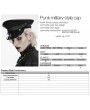 Punk Rave Black Gothic Punk Studded Military Style Hat for Men
