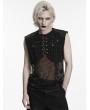 Punk Rave Black Gothic Punk Mesh Perforated Vest Top for Men