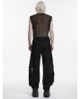 Punk Rave Black Gothic Punk Mesh Perforated Vest Top for Men