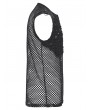 Punk Rave Black Gothic Punk Mesh Perforated Vest Top for Men