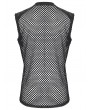 Punk Rave Black Gothic Punk Mesh Perforated Vest Top for Men