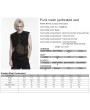 Punk Rave Black Gothic Punk Mesh Perforated Vest Top for Men