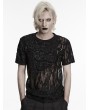 Punk Rave Black Punk Asymmetric Gothic Decadent T-Shirt for Men