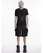 Punk Rave Black Punk Asymmetric Gothic Decadent T-Shirt for Men
