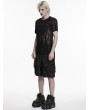 Punk Rave Black Punk Asymmetric Gothic Decadent T-Shirt for Men