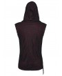 Punk Rave Black and Red Punk Gothic Printed Hooded Tank Top for Men