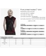 Punk Rave Black and Red Punk Gothic Printed Hooded Tank Top for Men