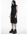 Punk Rave Black Punk Gothic Printed Hooded Tank Top for Men
