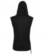 Punk Rave Black Punk Gothic Printed Hooded Tank Top for Men