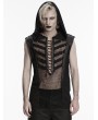 Punk Rave Black Gothic Punk Skeleton Vision Hooded Vest Top for Men
