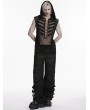 Punk Rave Black Gothic Punk Skeleton Vision Hooded Vest Top for Men