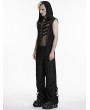 Punk Rave Black Gothic Punk Skeleton Vision Hooded Vest Top for Men