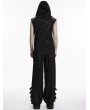 Punk Rave Black Gothic Punk Skeleton Vision Hooded Vest Top for Men