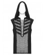 Punk Rave Black Gothic Punk Skeleton Vision Hooded Vest Top for Men