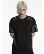 Punk Rave Black Gothic Mesh Cage Short Sleeves T-Shirts for Men