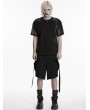 Punk Rave Black Gothic Mesh Cage Short Sleeves T-Shirts for Men