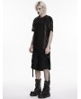 Punk Rave Black Gothic Mesh Cage Short Sleeves T-Shirts for Men