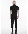Punk Rave Black Dark Gothic Punk Mesh Short Sleeves T-Shirt for Men