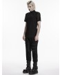 Punk Rave Black Dark Gothic Punk Mesh Short Sleeves T-Shirt for Men