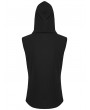 Punk Rave Black Gothic Dark Cross Rings Hooded Tank Top for Men