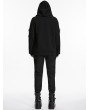 Punk Rave Black Gothic Cyberpunk Mesh Knitted Hoodie for Men
