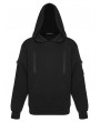 Punk Rave Black Gothic Cyberpunk Mesh Knitted Hoodie for Men