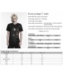 Punk Rave Black Gothic Printed Punk Mesh Spliced T-Shirt for Men