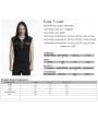 Punk Rave Black Gothic Punk Simple Hooded Sleeveless T-Shirt for Men
