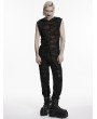 Punk Rave Black Gothic Wasteland Hooded Tattered Vest Top for Men