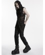 Punk Rave Black Gothic Wasteland Hooded Tattered Vest Top for Men