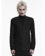 Punk Rave Black Gothic Dark Decal Patterned Knitted T-Shirt for Men