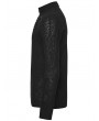 Punk Rave Black Gothic Dark Decal Patterned Knitted T-Shirt for Men