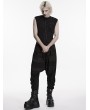 Punk Rave Black Gothic Punk Minimalist Cross Vest Top for Men