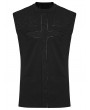 Punk Rave Black Gothic Punk Minimalist Cross Vest Top for Men