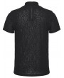 Punk Rave Black Gothic Patterned Pleated Drape T-Shirt for Men
