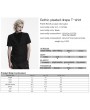 Punk Rave Black Gothic Patterned Pleated Drape T-Shirt for Men