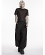 Punk Rave Black Gothic Punk Perspective Mesh T-Shirt for Men