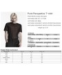 Punk Rave Black Gothic Punk Perspective Mesh T-Shirt for Men